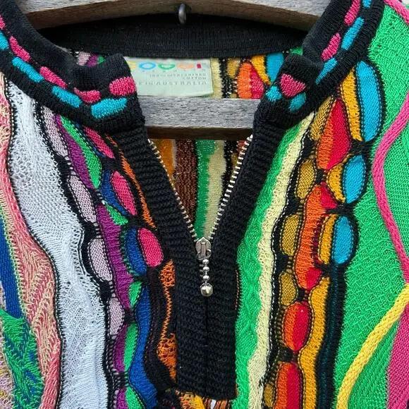 Coogi Australia Primary Color Abstract Weave Tunic Sweater Bold MEDIUM - Picture 12 of 12